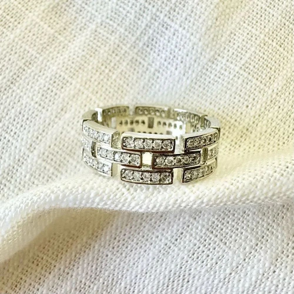 3 Paved Row Panther Ring - Cubic Zirconia